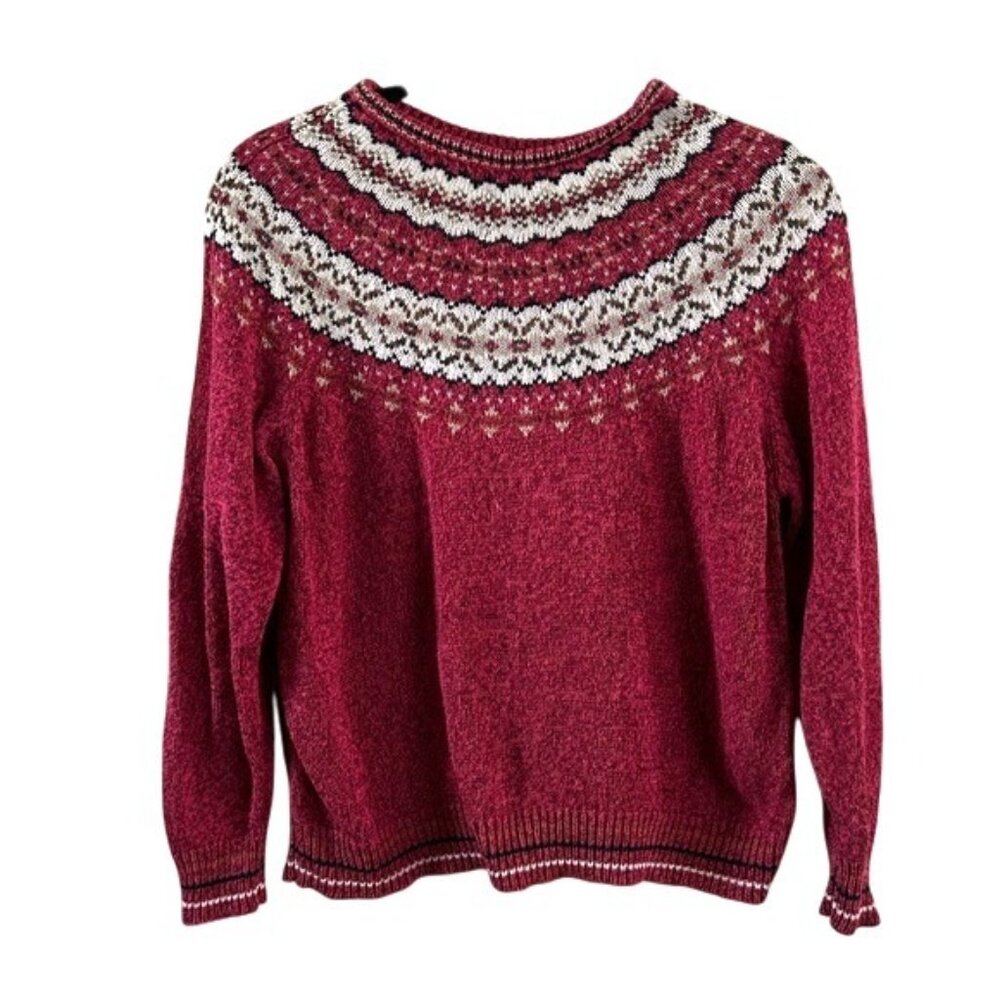 Shaver Lake Petite Medium Fair Isle Knit Sweater READ
